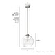 preview thumbnail 11 of 13, Hunter Xidane 1 Light Clear Glass Pendant or Semi-Flush Light - Kitchen Island, Dining Room, Entry - Glam, Contemporary
