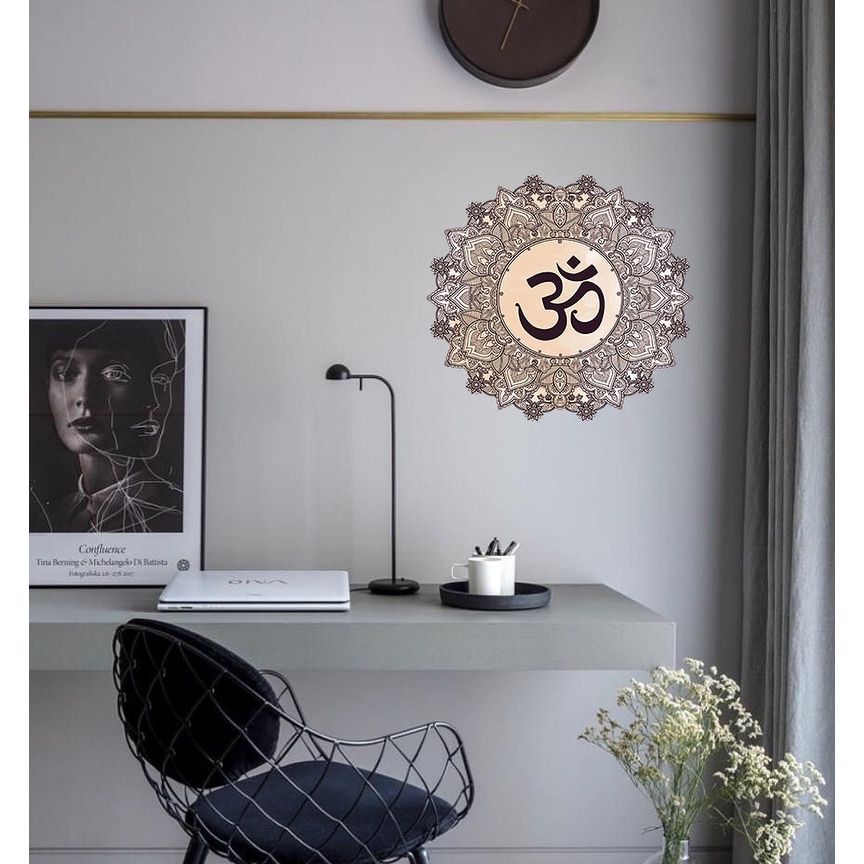 Boho Mandala OM Wall Decal, Boho Mandala OM Wall sticker,-image