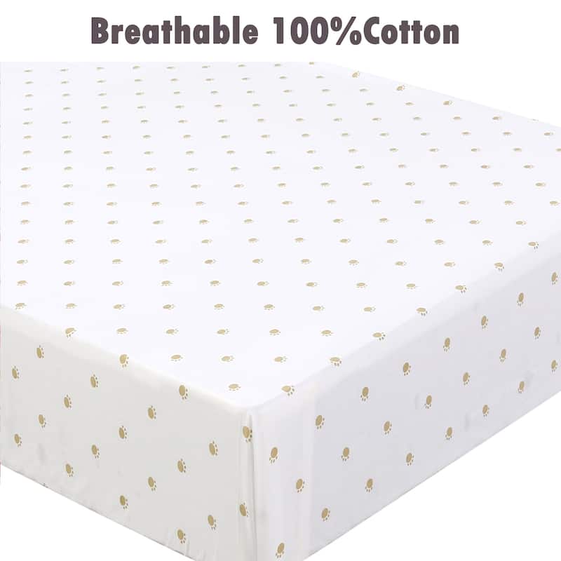 Unisex Multi-color Cotton Toddler/Baby Crib Child Fitted Sheet Set (Pack of 3) - N/A