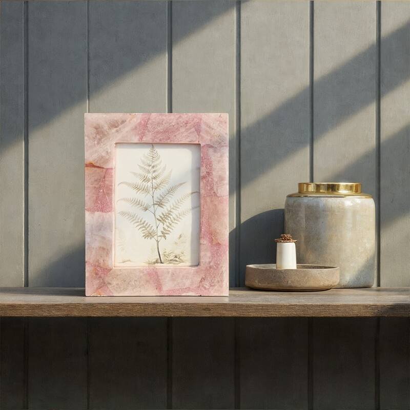 Agate Photo Frame - 7.0"L x 1.0"W x 9.0"H - Pink