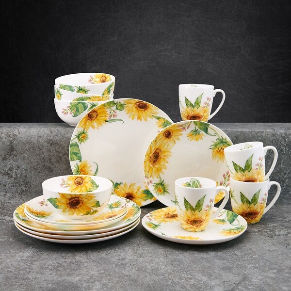 ミカサ　ディナーセット16点　4人用　スーパーストロングファインチャイナ Mikasa Sunflower 16-Piece Dinnerware Set, Service for 4 - 1 - On