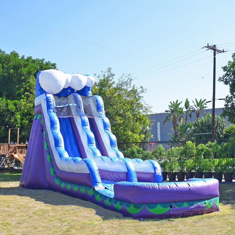 JumpOrange Mermaid 19' Commercial Grade Inflatable Water Slide with Attached Splash Pool & Air Blower, Outdoor Summer