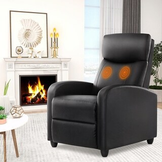 Massage PU Leather Recliner Chair for Living Room with Lumbar Support
