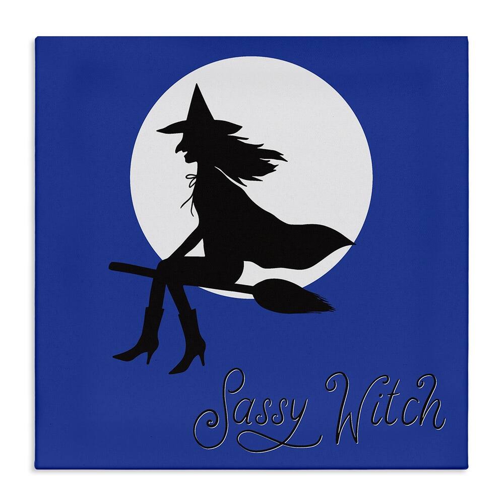 Stupell Sassy Witch & Full Moon Canvas Wall Art Design By Sazerelli Designs