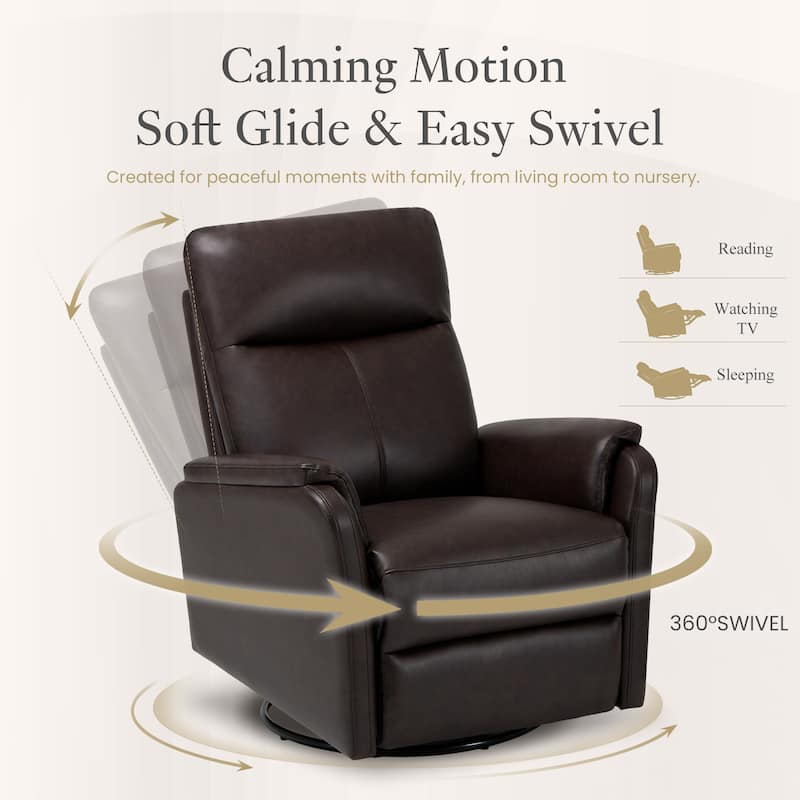 Fabric Recliner Sofa Chair Swivel Rocking Footrest-Single Seat for Living Room