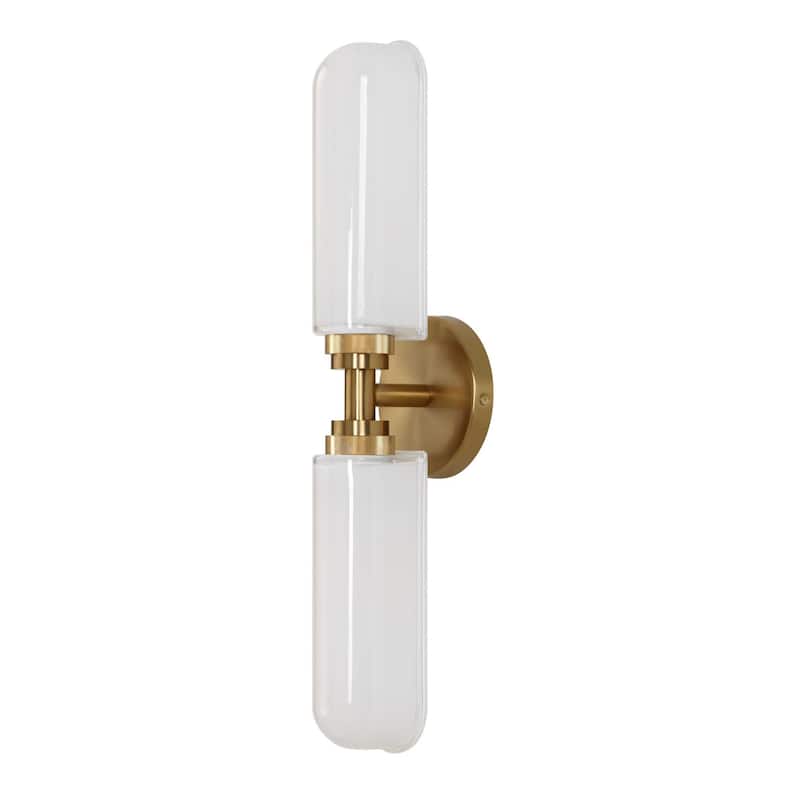 Uttermost Wellsville 2 Lt Brass Sconce - 22"W x 4.375"D x 5"H