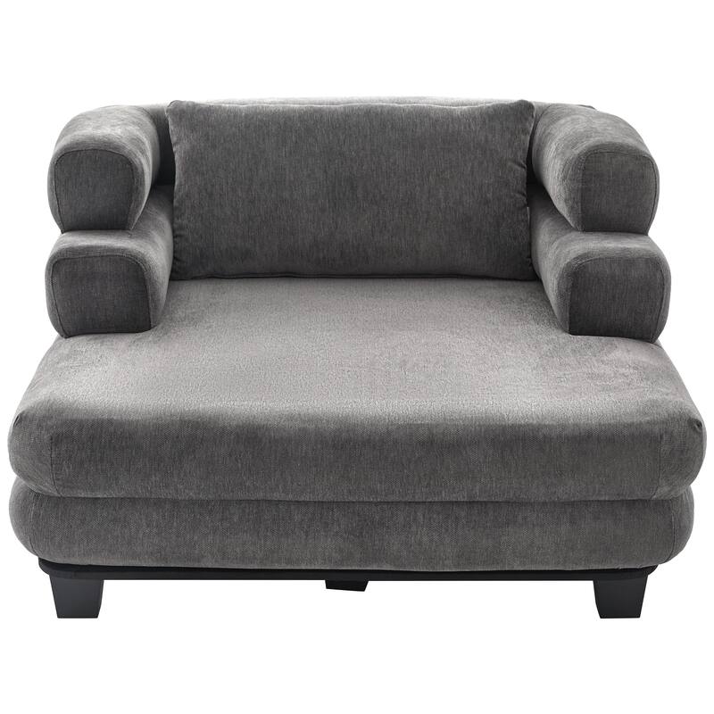 Christopher Knight Home - Isabelle Oversized Chaise for Deep Lounging and Modern Comfort - Gray