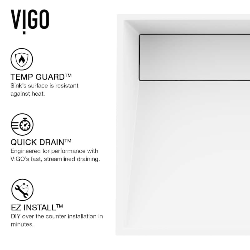 VIGO Starr 17"L x 13"W MatteStone Vessel Sink and Gotham 12"H Faucet Set