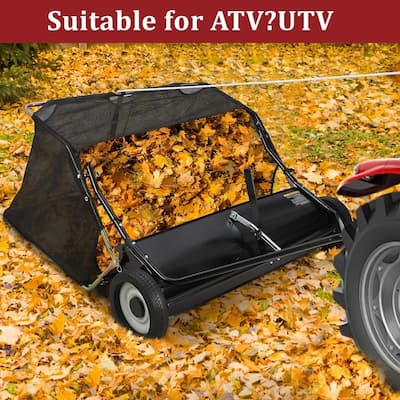 Tow Behind Lawn Sweeper 48 Inch with Adjustable Sweeping Height