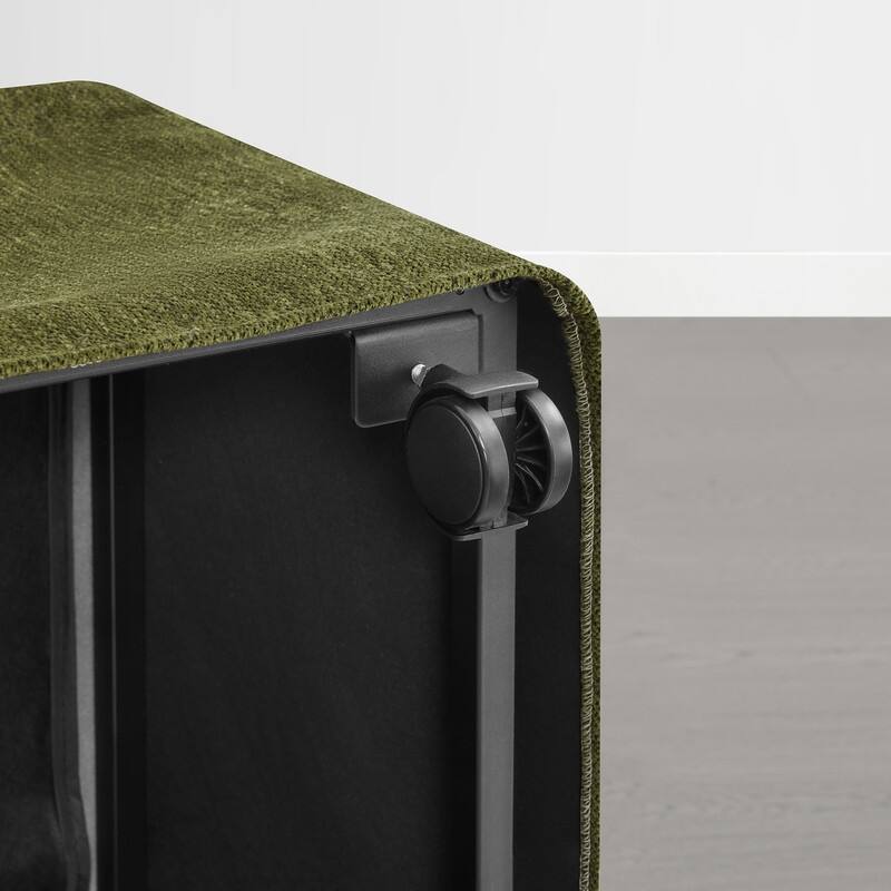 Spruce & Spring Modern Upholstered Dining Chair with Casters, Removable Washable Slipcover