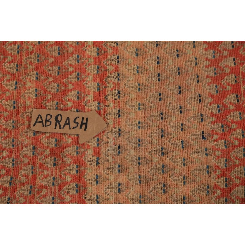 Hand Knotted Oriental 100% Wool Carpet Traditional All-Over Oranges & Rust Botemir Runner Rug - 10' 2'' X 3' 7''