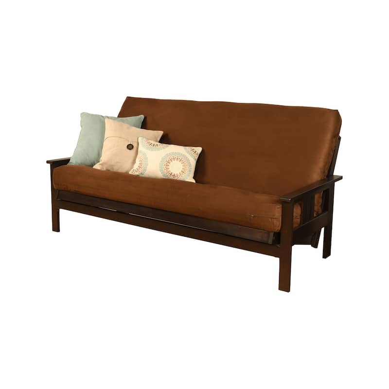 Somette Monterey Sofa in Espresso Finish with Removable Suede Mattress Cover