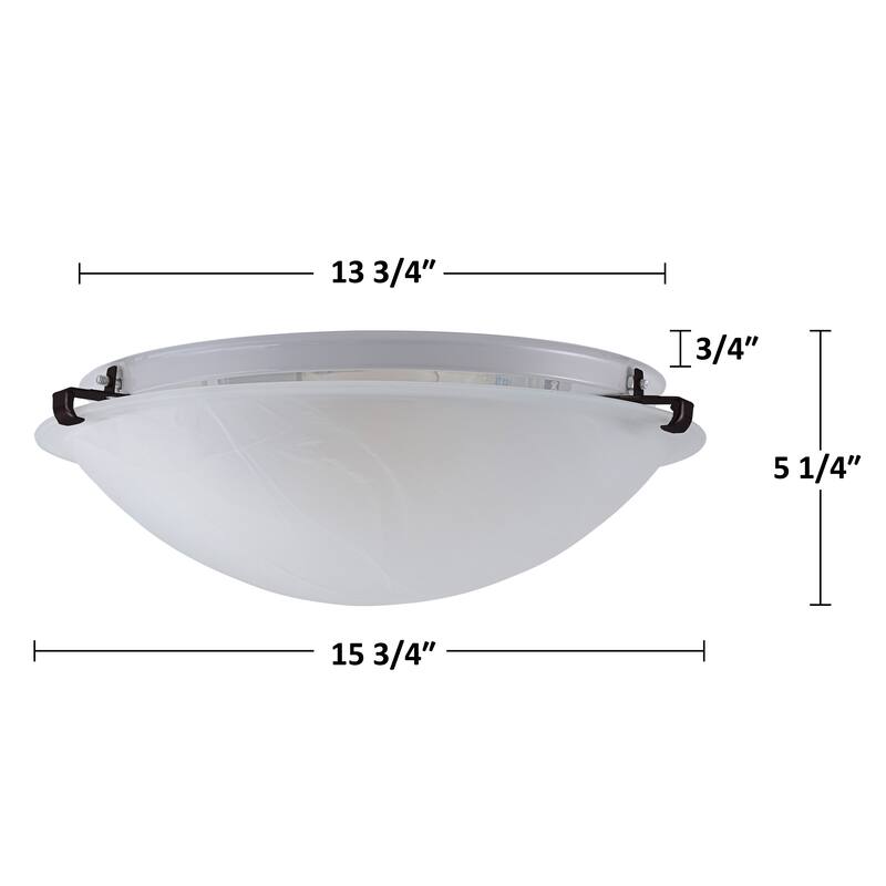 C Cattleya Flush Mount Ceiling Light with Clouded Glass