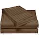 1200 Thread Count Cotton Deep Pocket Luxury Hotel Stripe Sheet Set - Brown - King