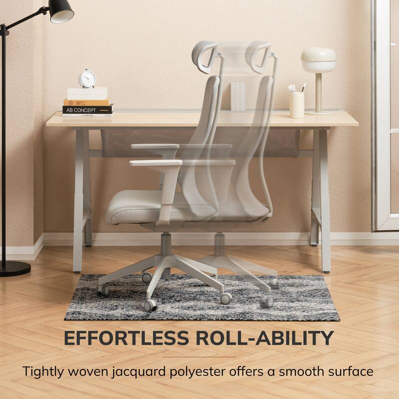 Jani 36"x48" Rug'd Chair Mat-Rug Style Office Chairmat for Carpet & Hard Floors| 0.25" Thick |Non-Slip, Foldable Desk Chair Mat