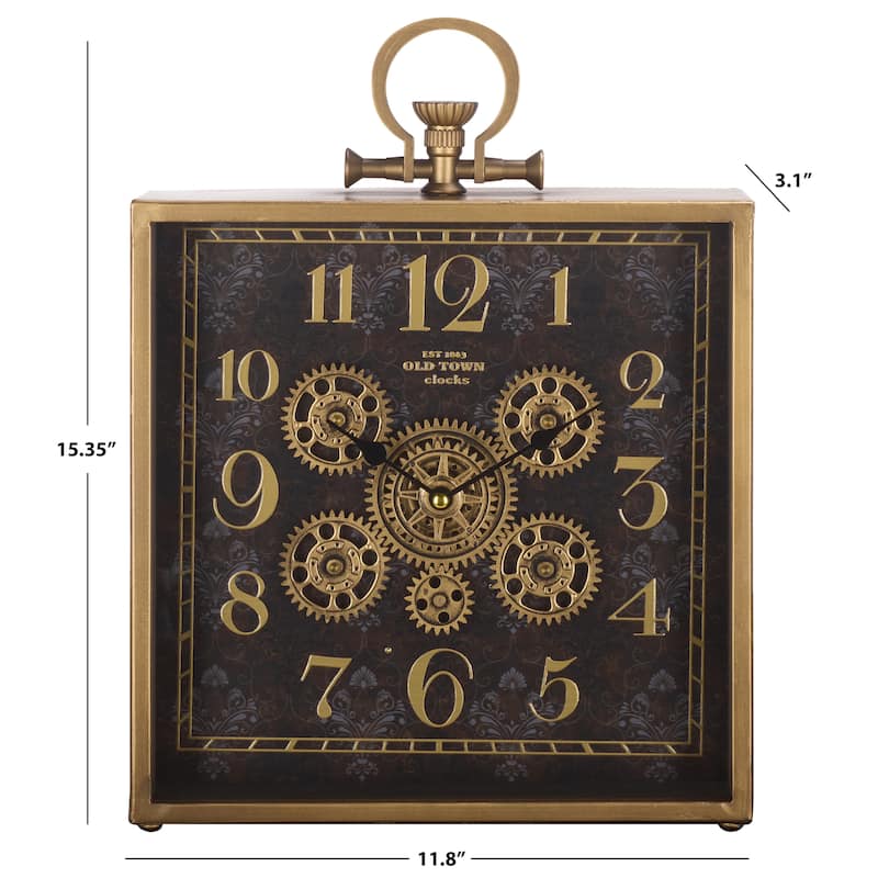 SEI Furniture Maximilian Table/Wall Clock - 12"W x 3"D x 15"H
