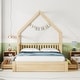 preview thumbnail 2 of 12, Wood Queen Size House Platform Bed