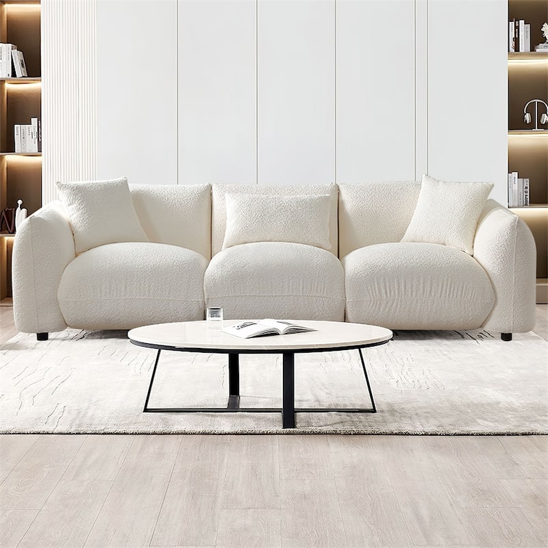 Mid Century Modern Couch 3-Seater Sofa Upholstered for Living Room