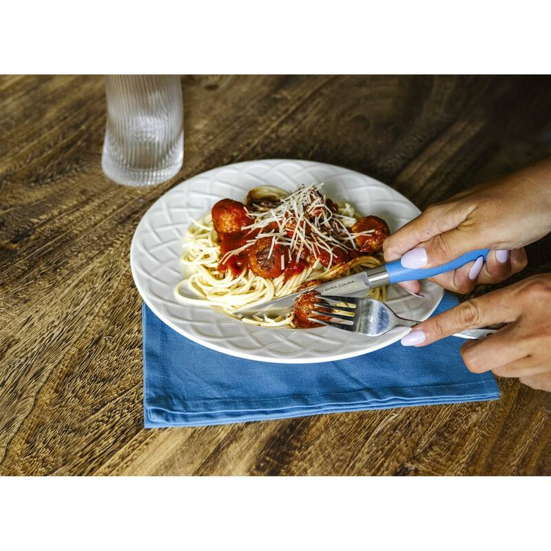 Dura Living EcoCut 8-Piece Steak Knife Set - High Carbon Micro-Serrated Stainless Steel Blades, Sustainable Ergonomic Handles