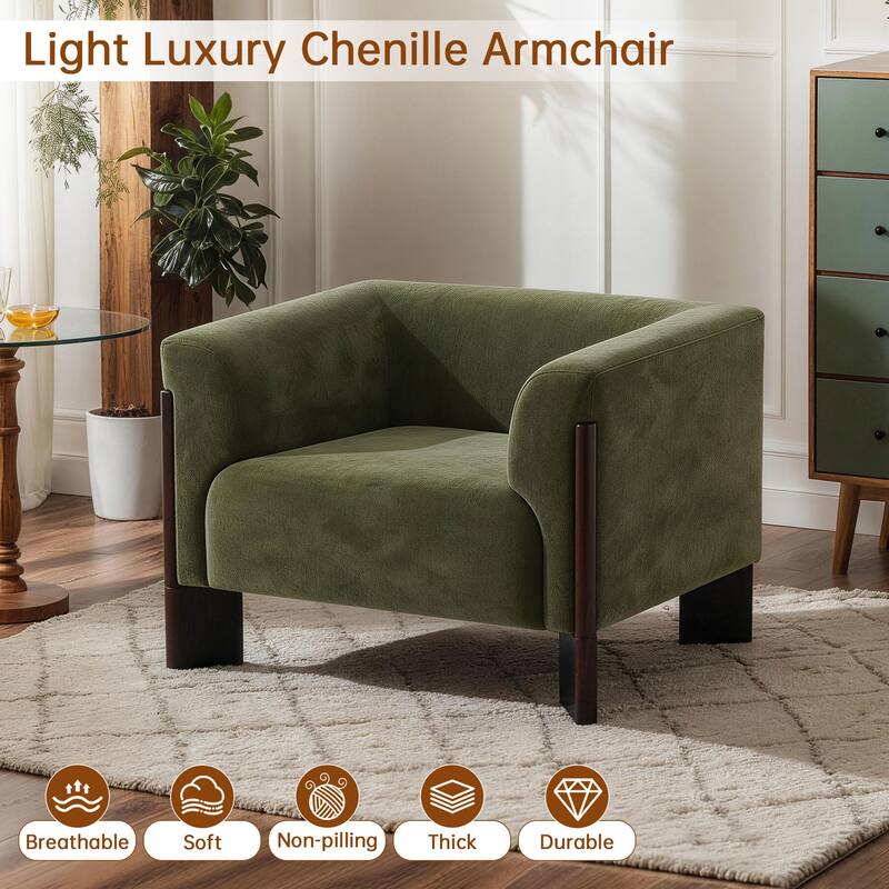 Upholstered Nordic Wide Seat Tuxedo Arms Barrel Chair Set of 2