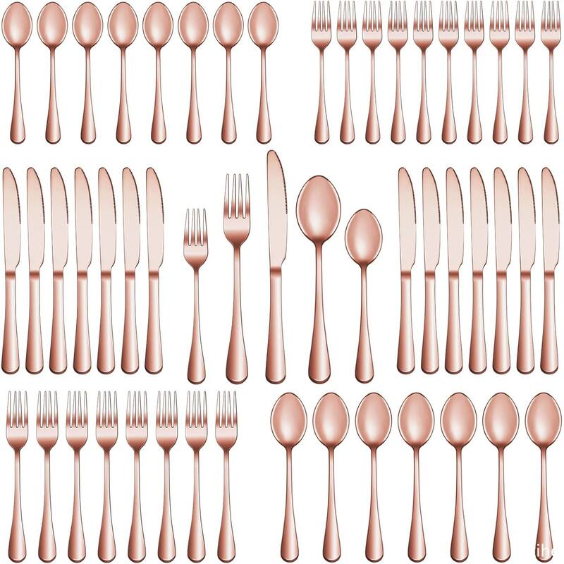 60 Pcs Silverware Set - 9.84*6.34*2inch - Rose Gold