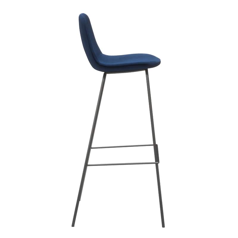 Maxine Velvet Bar Height Stools Black Legs (Set of 2)