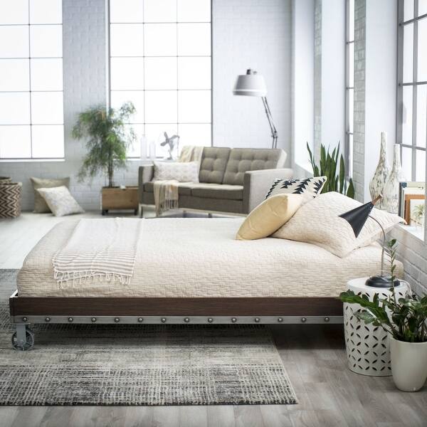 Shop King Size Heavy Duty Industrial Platform Bed Frame On Casters