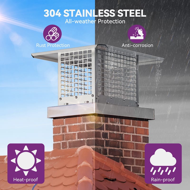 17" x 29" Chimney Cap with Adjustable Metal Strips