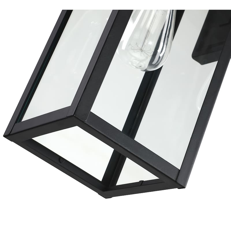 1-Light Outdoor Metal Matte Black Wall Sconce 2 Pack