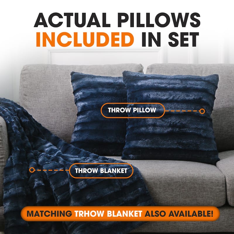 Cheer Collection Decorative Throw Pillows for Couch & Bed (Set of 2)