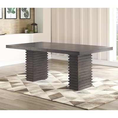 Steve Silver Milano 78-Inch Contemporary Wooden Dining Table - Grey-Brown