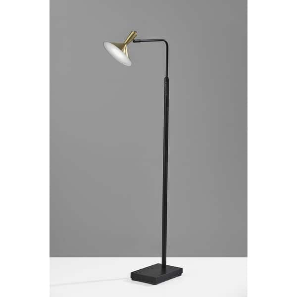 Adjustable Brass Spotlight Led Floor Lamp In Black Metal Adjustable Brass Spotlight Led Floor Lamp In Black Metal