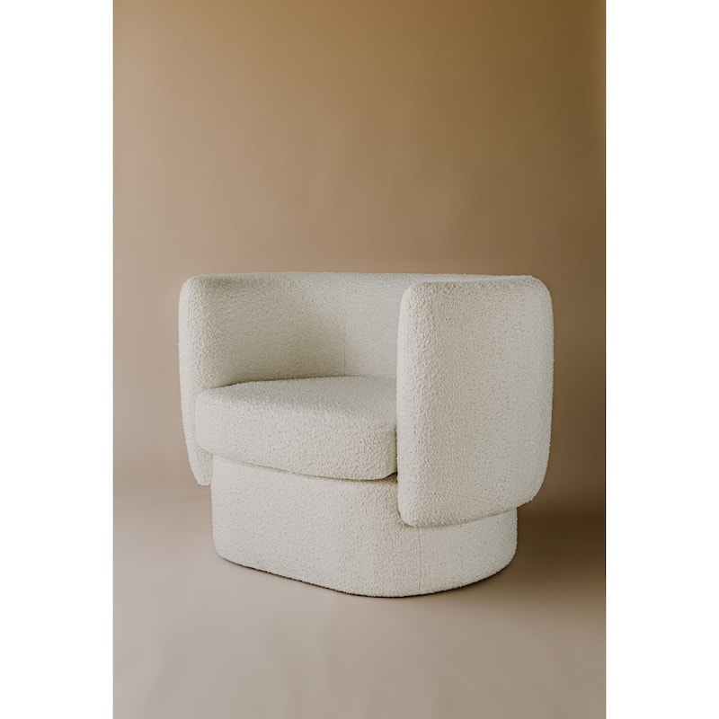 Aurelle Home Kindra Modern Fuzzy Upholstered Accent Chair