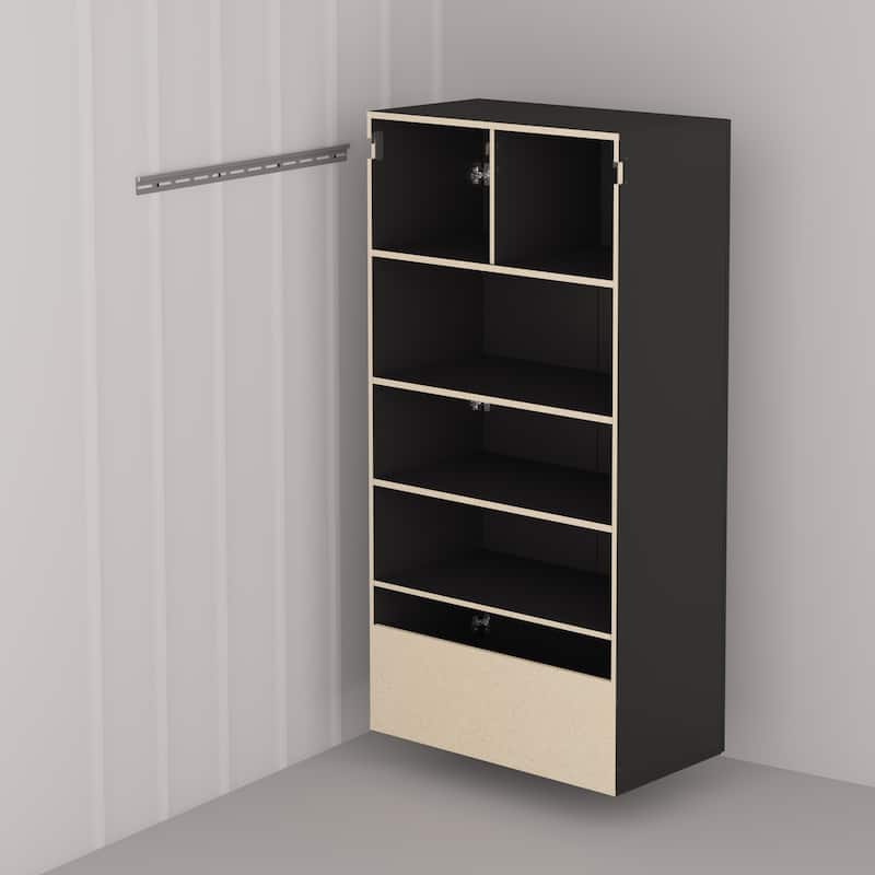 Prepac 36" HangUps Large Storage Cabinet Shelves and Doors