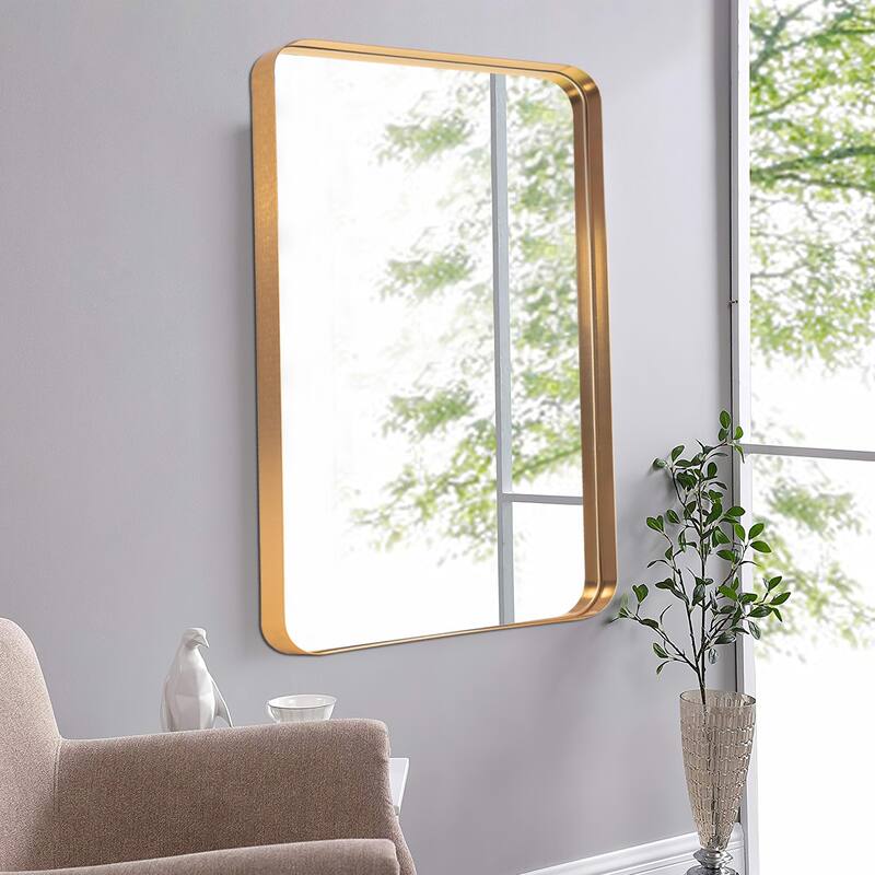 Modern Deep Rectangle Round Corner Wall Mirrors for Bathroom Mirror