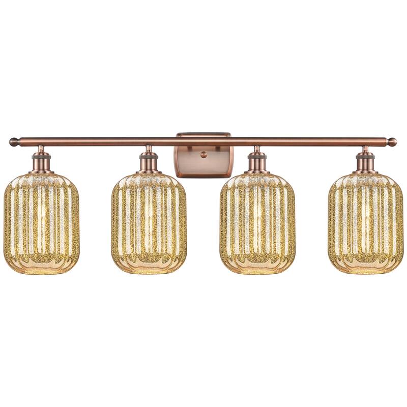 Innovations Lighting Endless Possibilities Ballston - Preston - 4 Light 37" Jar Shade Bath Vanity Light - Mercury/Antique Copper