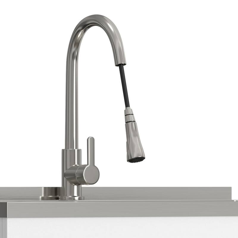 WYNDENHALL Marina Transitional Laundry Cabinet with Faucet and Stainless Steel Sink