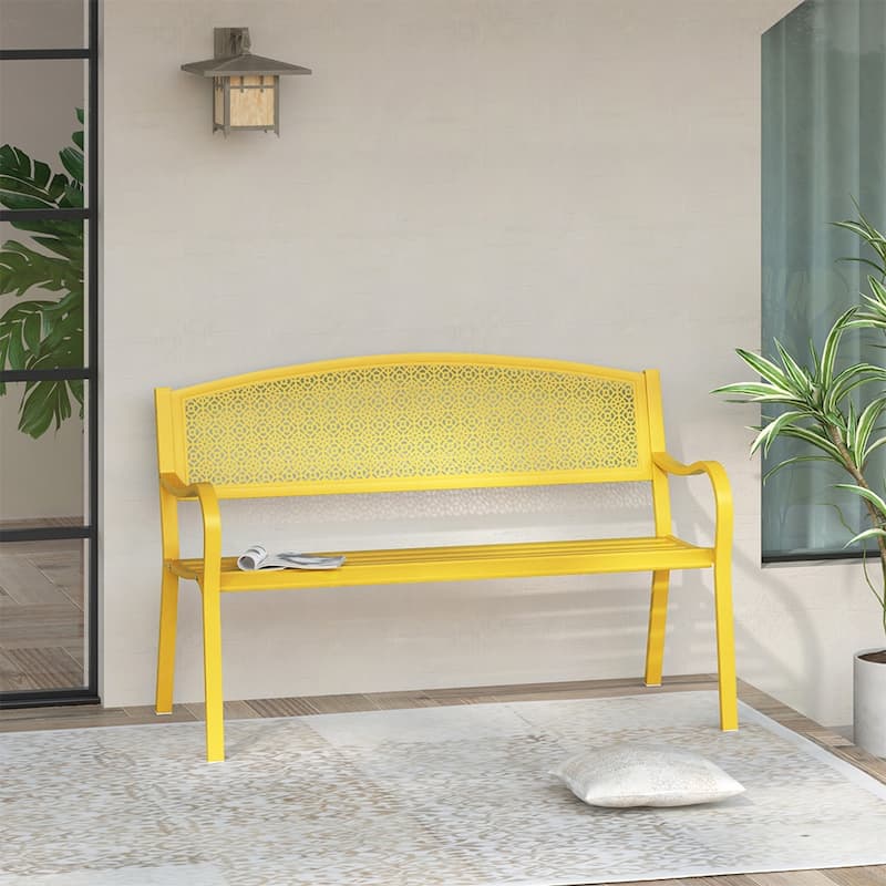 Maypex 2-Person Metal Outdoor Garden Bench