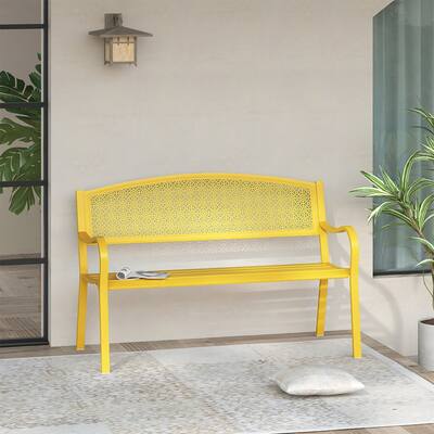 Maypex 2-Person Metal Outdoor Garden Bench