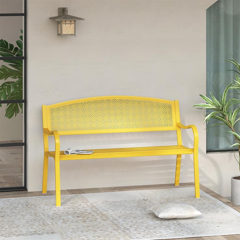 Maypex 2-Person Metal Outdoor Garden Bench
