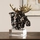 preview thumbnail 2 of 3, Uttermost 18187 Moose Bust 9" Tall Cast Iron and Crystal Animals Table