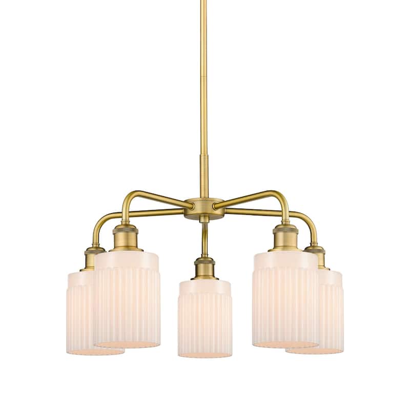 Innovations Lighting 516-5CR-15-23 Hadley Chandelier Hadley 5 Light - Brushed Brass / Matte White