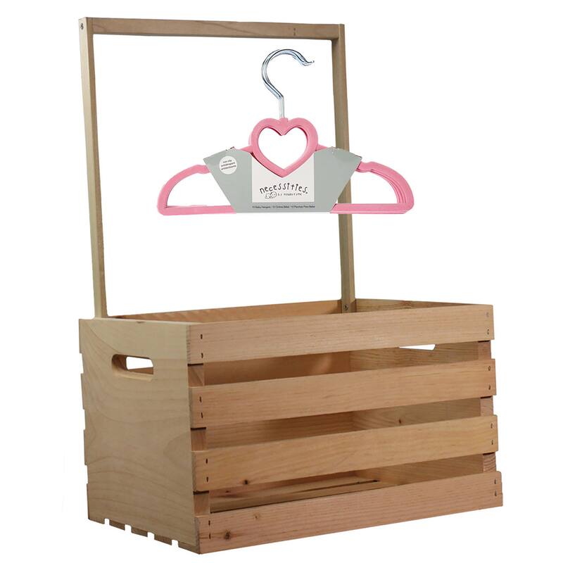 Baby Shower Wardrobe Crate & 10 Clothes Hangers Kit
