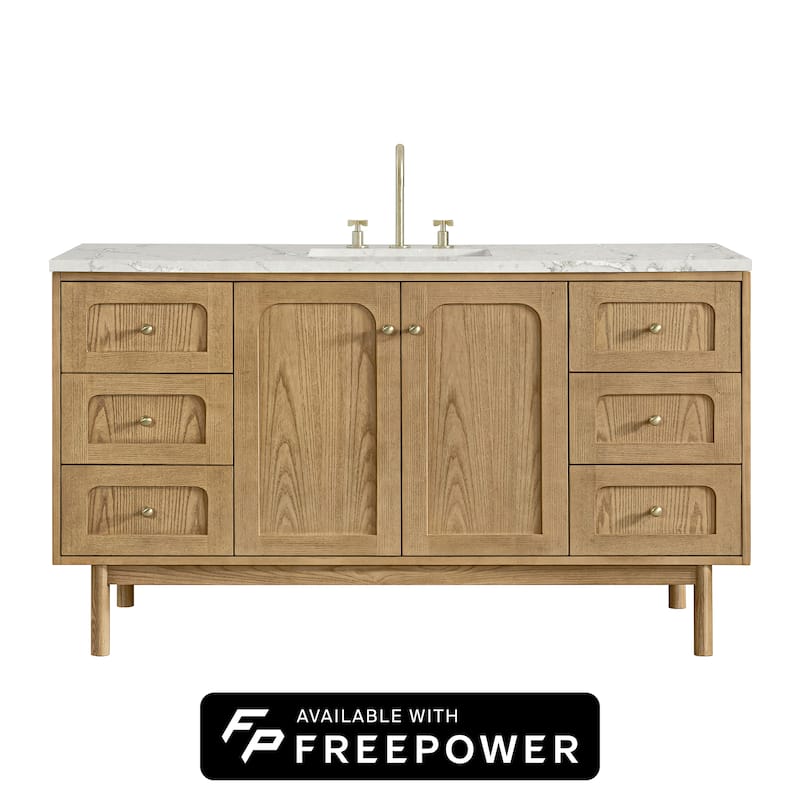 Laurent 60" S Vty, Light Natural Oak, w/FreePower Wireless Charger