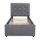 preview thumbnail 8 of 7, Twin Linen Upholstered Platform Bed with Headboard and Trundle