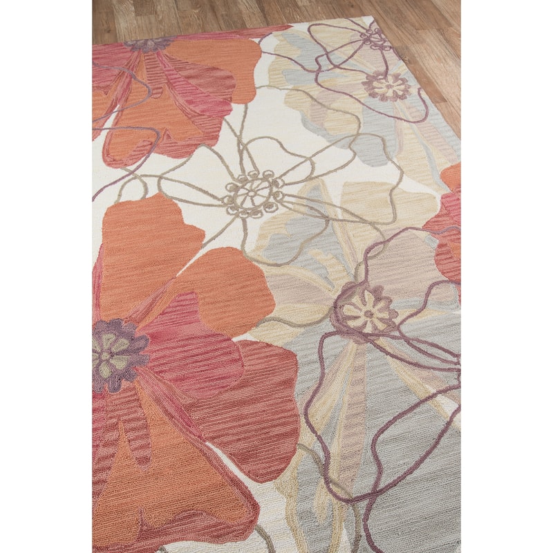 Momeni Summit Sand Abstract Floral Hand-hooked Area Rug
