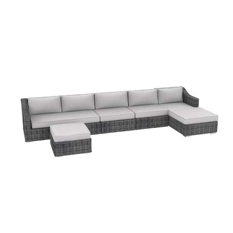 Luxury Series Garden Furniture  5 Seater Deep Seating Sectional Patio Furniture  5-Piece Outdoor Sectional