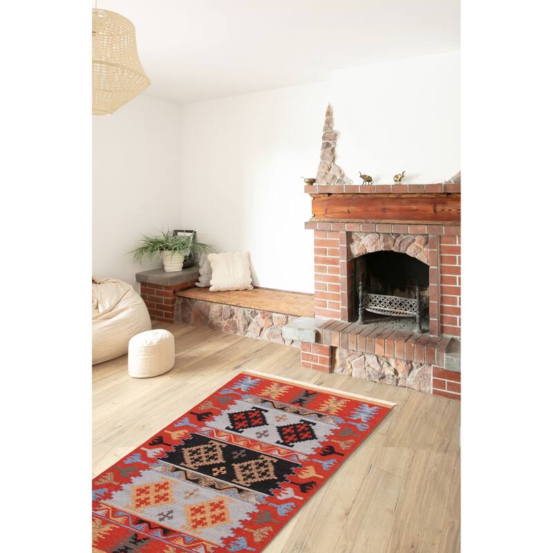 Ankara Red Kilim 5'0" x 8'1" - 5'0 x 8'1