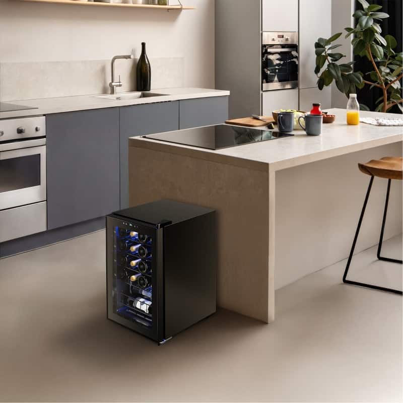 Yeego 16.96" 20 Bottle Freestanding/ Countertop Wine Cooler Refrigerator with Digital Control