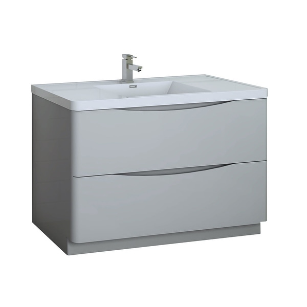 Fresca FCB9148-I Senza 48" Free Standing Single Basin Vanity Set with MDF Cabinet and Acrylic Vanity Top